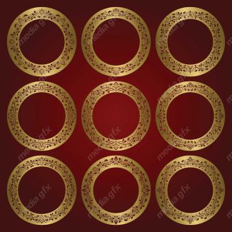 وکتور فریم و کادر و حاشیه اسلیمی طلایی MV001460