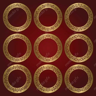 وکتور فریم و کادر و حاشیه اسلیمی طلایی MV001461