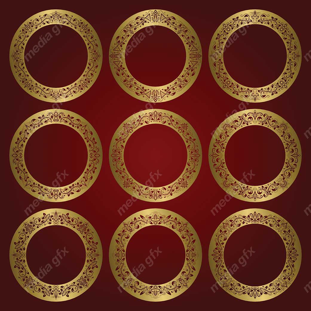 وکتور فریم و کادر و حاشیه اسلیمی طلایی MV001461