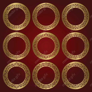 وکتور فریم و کادر و حاشیه اسلیمی طلایی MV001462