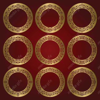 وکتور فریم و کادر و حاشیه اسلیمی طلایی MV001463