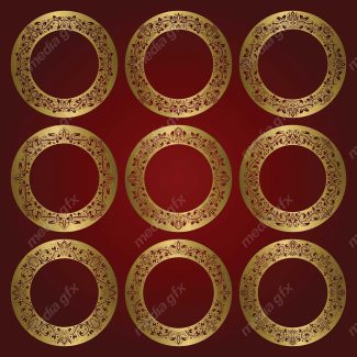 وکتور فریم و کادر و حاشیه اسلیمی طلایی MV001464