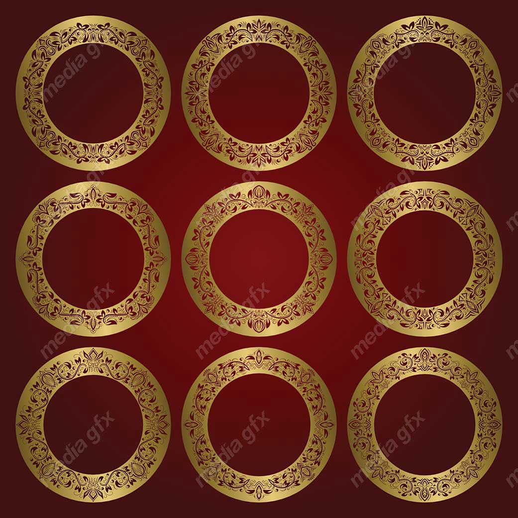 وکتور فریم و کادر و حاشیه اسلیمی طلایی MV001464