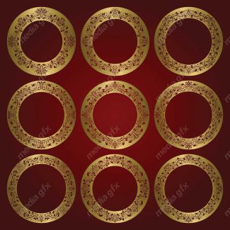وکتور فریم و کادر و حاشیه اسلیمی طلایی MV001465