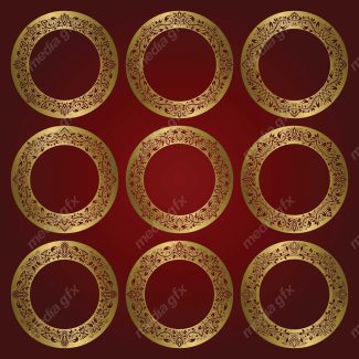وکتور فریم و کادر و حاشیه اسلیمی طلایی MV001466