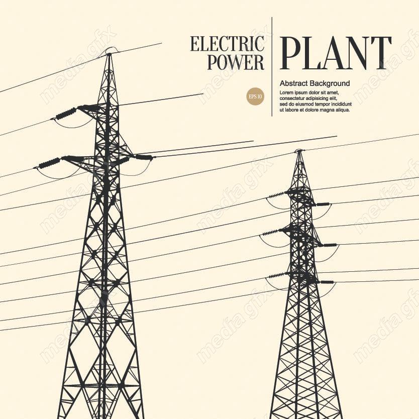 وکتور دکل برق فشار قوی و نیرو گاه برق و توربین MV001542