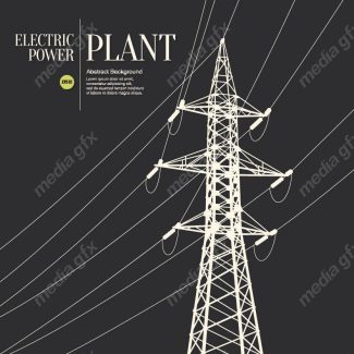 وکتور دکل برق فشار قوی و نیرو گاه برق و توربین MV001543