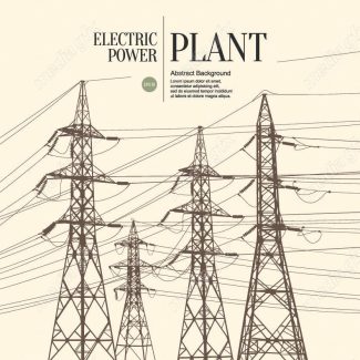 وکتور دکل برق فشار قوی و نیرو گاه برق و توربین MV001545