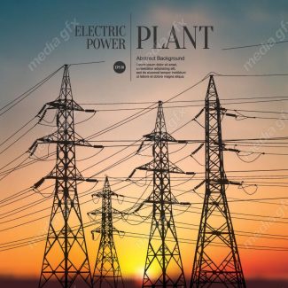 وکتور دکل برق فشار قوی و نیرو گاه برق و توربین MV001546