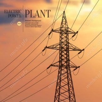 وکتور دکل برق فشار قوی و نیرو گاه برق و توربین MV001547