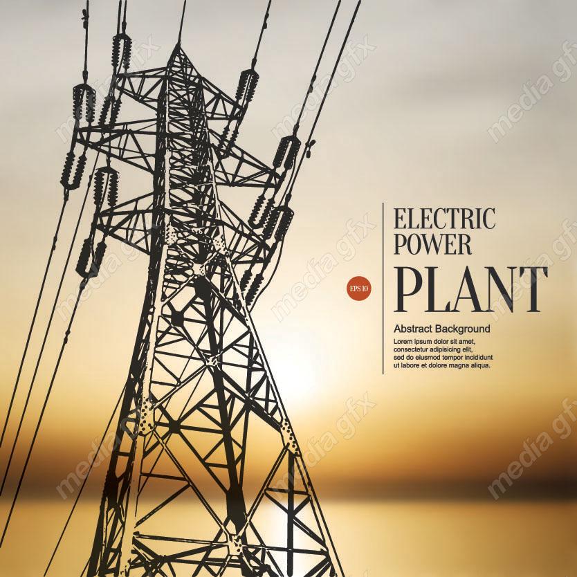 وکتور دکل برق فشار قوی و نیرو گاه برق و توربین MV001550