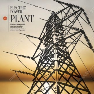 وکتور دکل برق فشار قوی و نیرو گاه برق و توربین MV001551