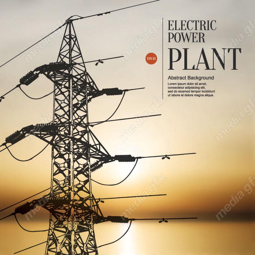 وکتور دکل برق فشار قوی و نیرو گاه برق و توربین MV001552