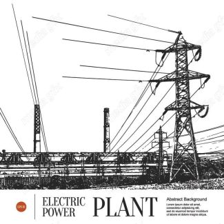 وکتور دکل برق فشار قوی و نیرو گاه برق و توربین MV001553