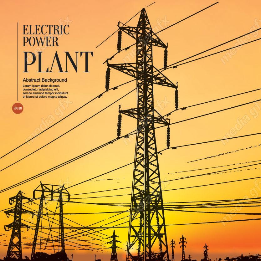 وکتور دکل برق فشار قوی و نیرو گاه برق و توربین MV001554