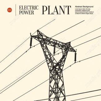 وکتور دکل برق فشار قوی و نیرو گاه برق و توربین MV001561