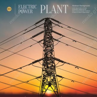 وکتور دکل برق فشار قوی و نیرو گاه برق و توربین MV001562