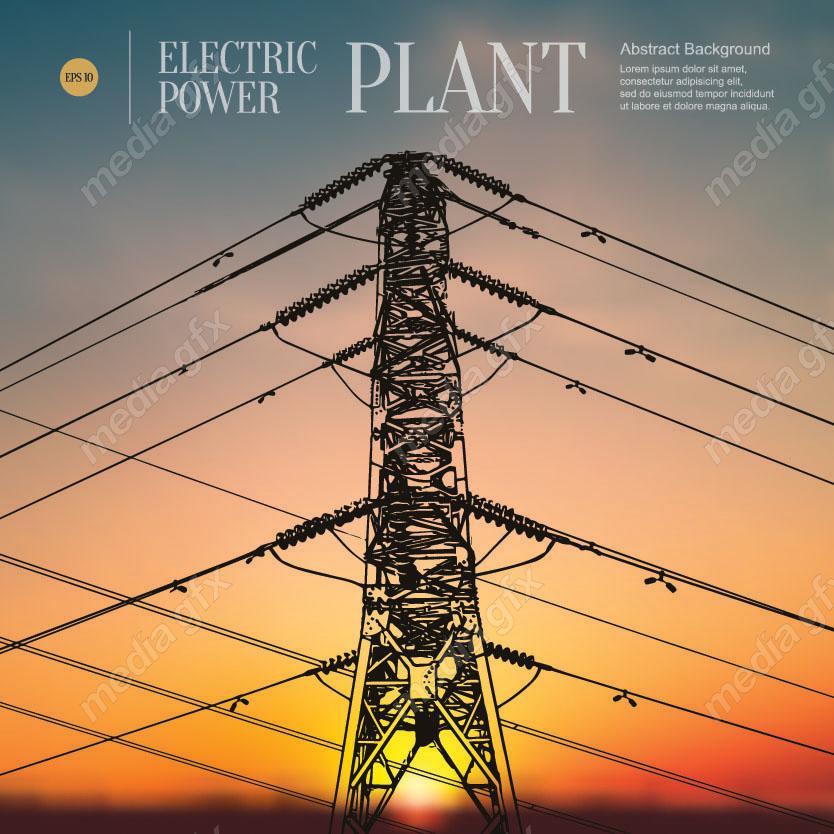 وکتور دکل برق فشار قوی و نیرو گاه برق و توربین MV001562