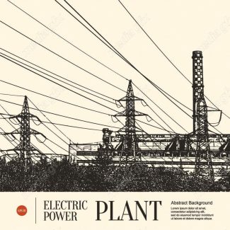 وکتور دکل برق فشار قوی و نیرو گاه برق و توربین MV001563