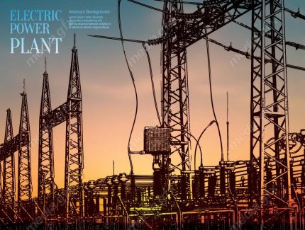 وکتور دکل برق فشار قوی و نیرو گاه برق و توربین MV001565