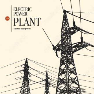 وکتور دکل برق فشار قوی و نیرو گاه برق و توربین MV001567