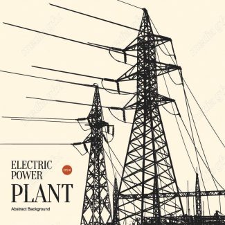 وکتور دکل برق فشار قوی و نیرو گاه برق و توربین MV001568