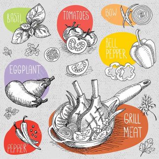 وکتور سبزیجات و صیفی جات MV001585