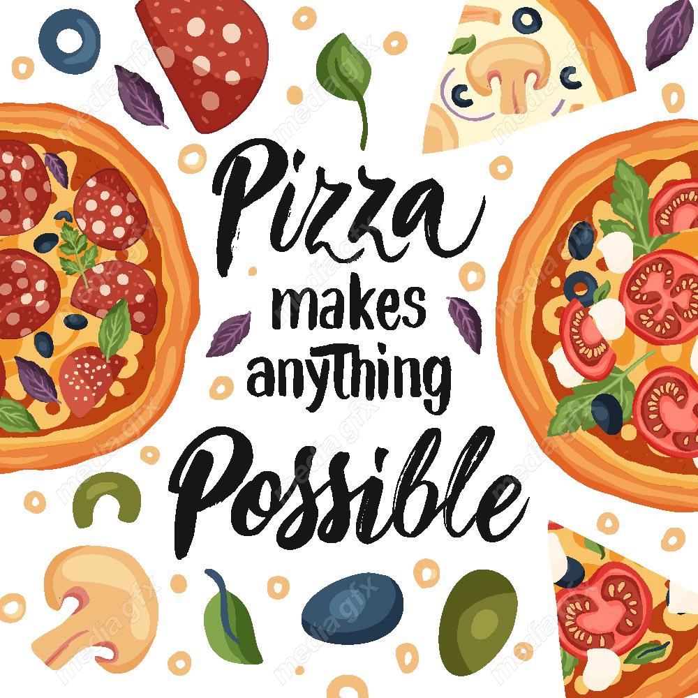 وکتور پوستر پیتزا و فست فود MV001612