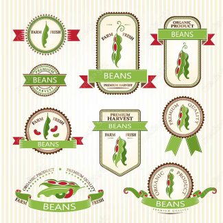 وکتور لیبل سبزیجات MV001626