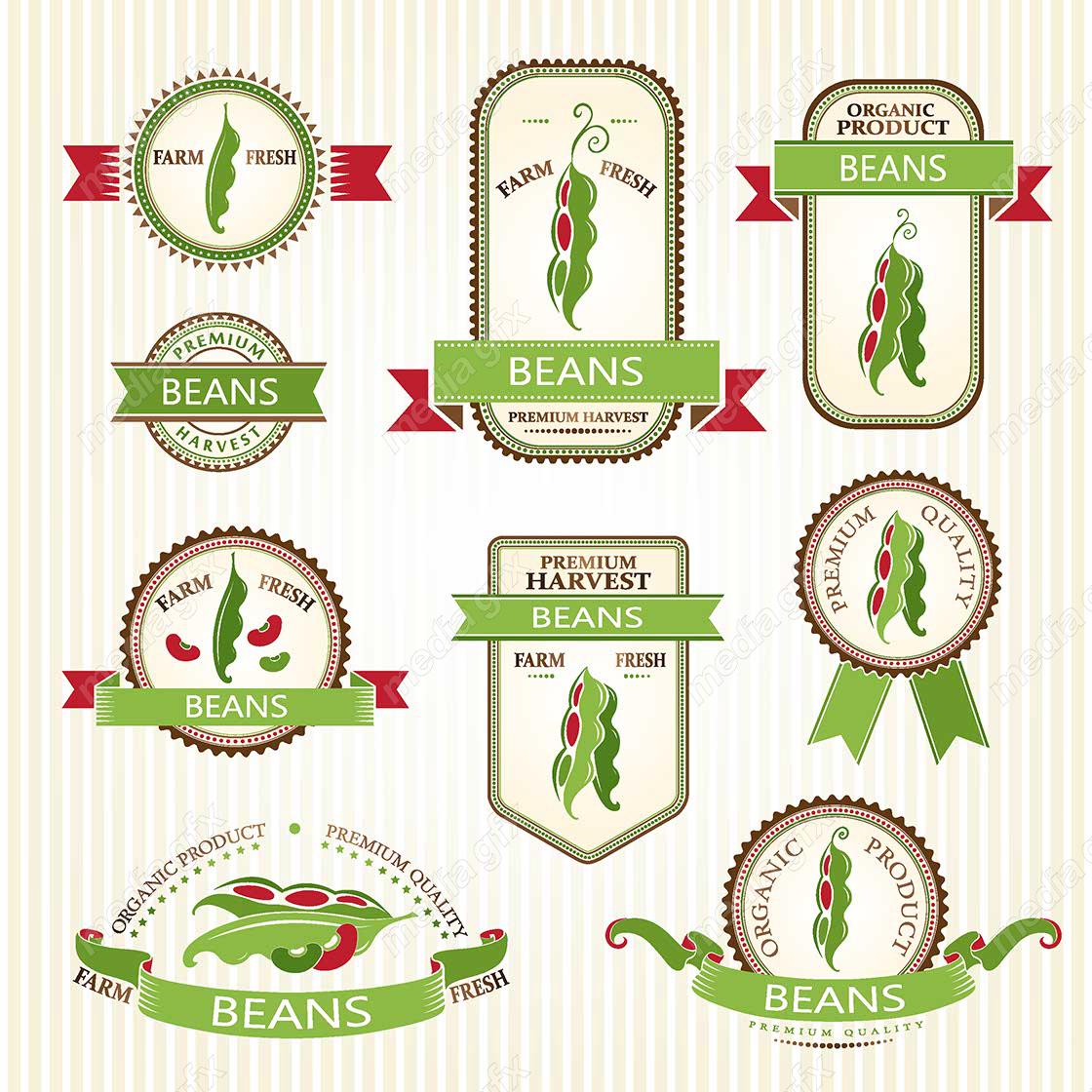 وکتور لیبل سبزیجات MV001626