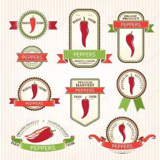 وکتور لیبل سبزیجات MV001630