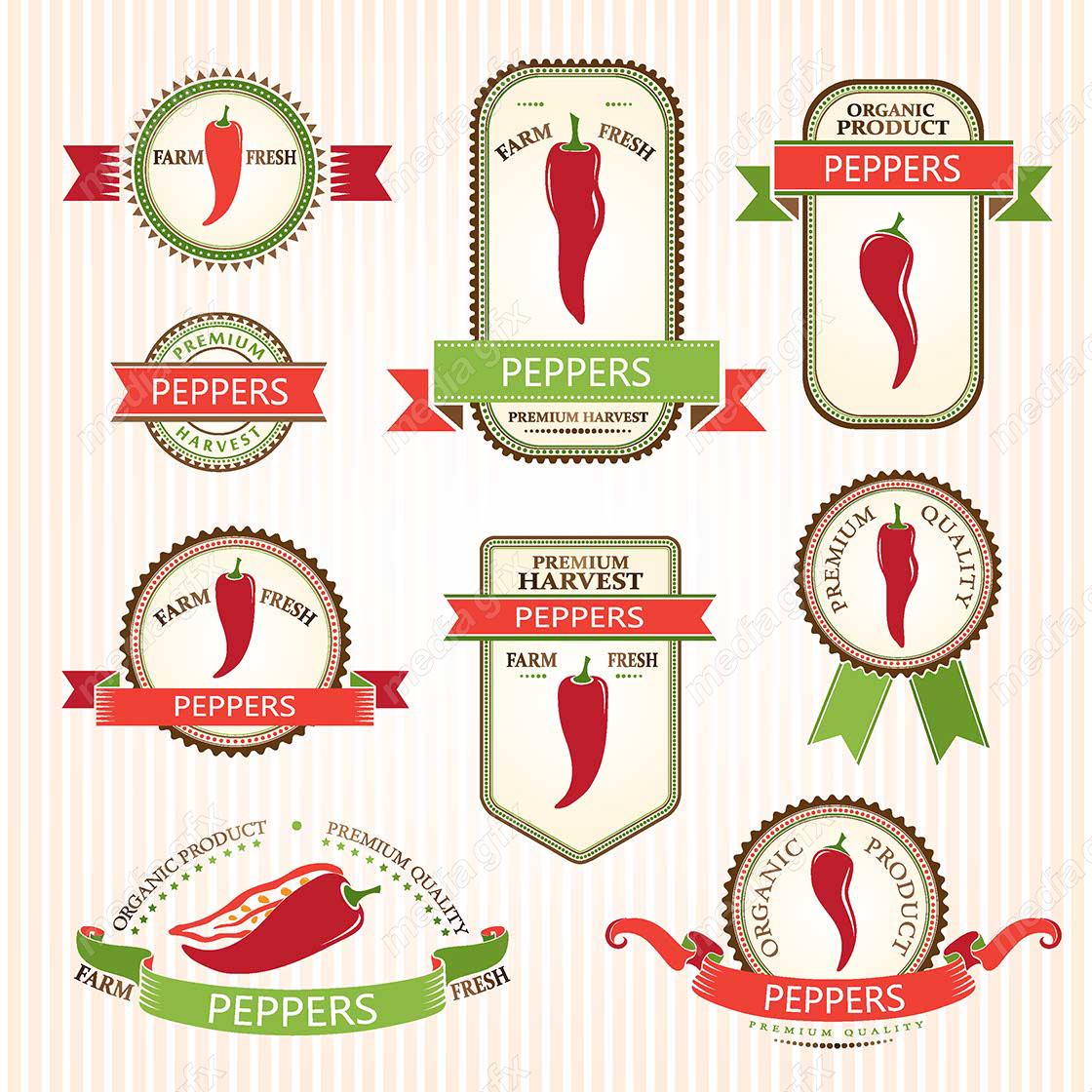 وکتور لیبل سبزیجات MV001630