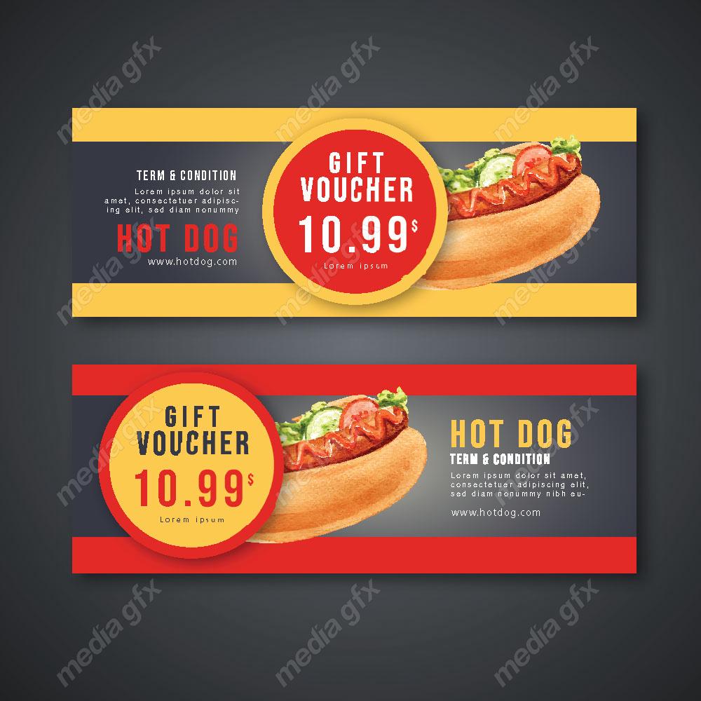 وکتور بنر و لیبل فست فود، پیتزا، سیب زمینی وهمبرگر MV001633