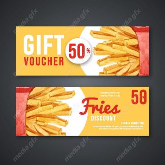 وکتور بنر و لیبل فست فود، پیتزا، سیب زمینی وهمبرگر MV001635