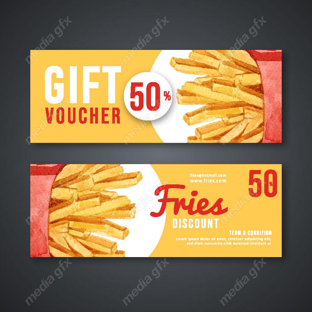 وکتور بنر و لیبل فست فود، پیتزا، سیب زمینی وهمبرگر MV001635