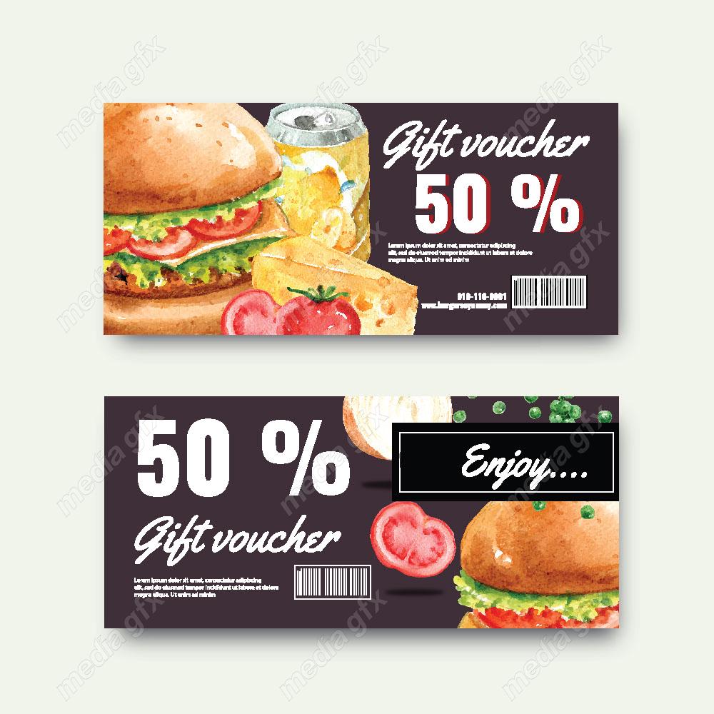 وکتور بنر و لیبل فست فود، پیتزا، سیب زمینی وهمبرگر MV001639