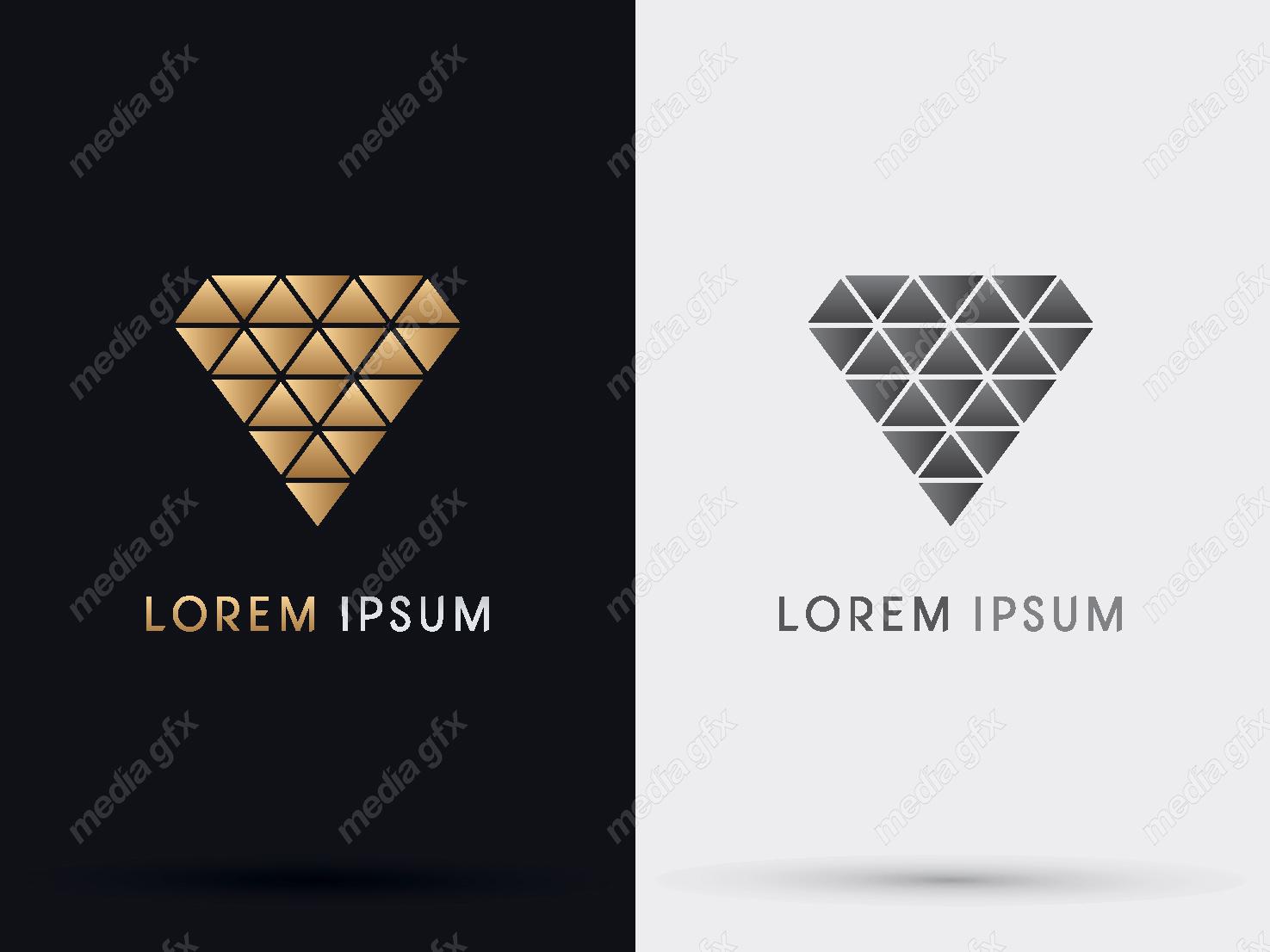 وکتور لوگوی الماس و طلا و جواهر MV001673