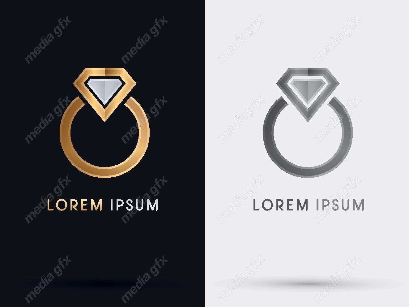 وکتور لوگوی الماس و طلا و جواهر MV001674