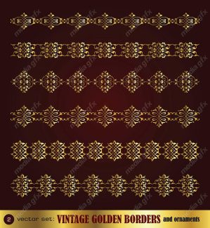 وکتور کادر و حاشیه، جدا کننده و عناصر تزئینی طلایی اسلیمی MV001767