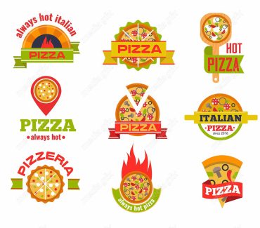 وکتور ست طرح لوگوی پیتزا و فست فود متنوع و جذاب MV001776