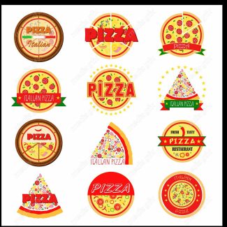 وکتور ست طرح لوگوی پیتزا و فست فود متنوع و جذاب MV001780