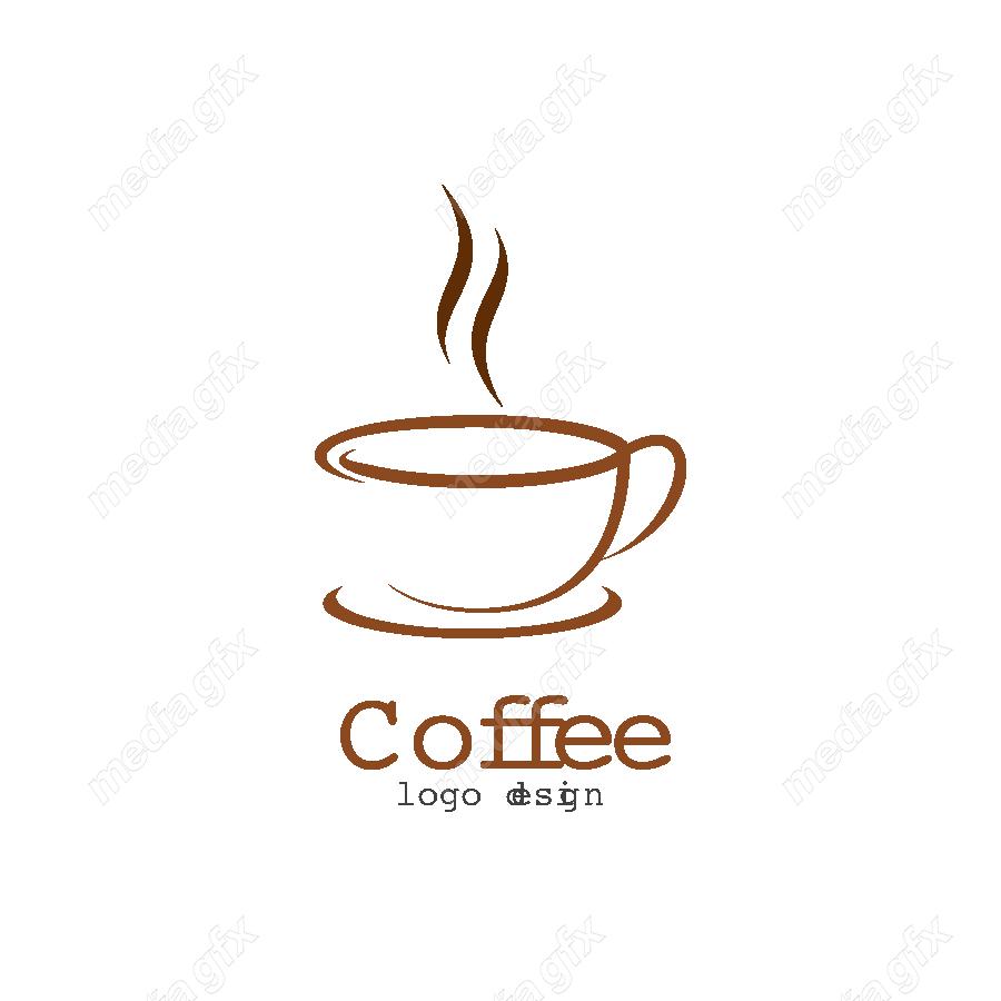 وکتور طرح لوگوی فنجان قهوه و چای و دانه ی قهوه MV001784