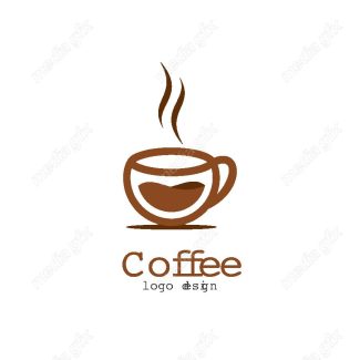 وکتور طرح لوگوی فنجان قهوه و چای و دانه ی قهوه MV001791