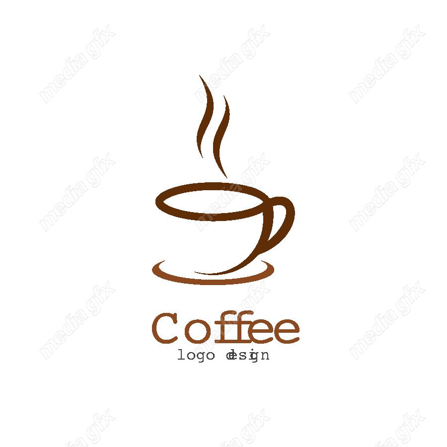 وکتور طرح لوگوی فنجان قهوه و چای و دانه ی قهوه MV001793