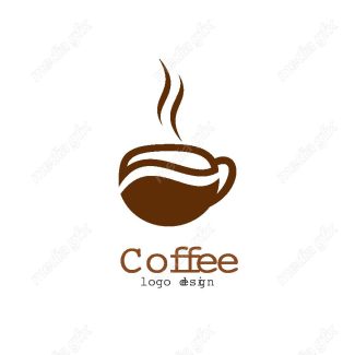وکتور طرح لوگوی فنجان قهوه و چای و دانه ی قهوه MV001794