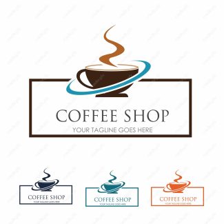 وکتور طرح لوگوی کافی شاپ و فنجان قهوه و چای MV001797