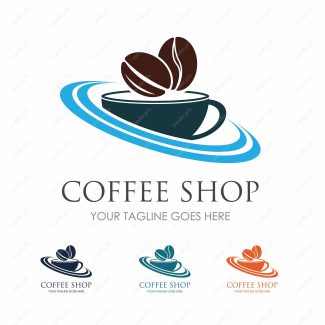 وکتور طرح لوگوی کافی شاپ و فنجان قهوه و چای MV001799