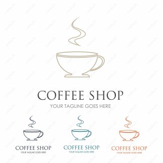 وکتور طرح لوگوی کافی شاپ و فنجان قهوه و چای MV001803