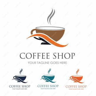 وکتور طرح لوگوی کافی شاپ و فنجان قهوه و چای MV001804
