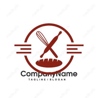 وکتور طرح لوگوی نان و شیرینی پزی MV001809